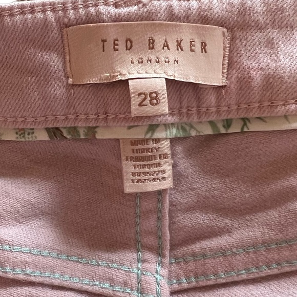 Ted Baker Massiee crop Embroidered Jeans, Baby Pink - Picture 5 of 12